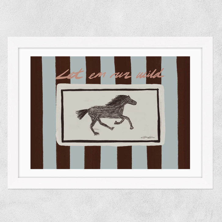 Let 'Em Run Wild Wide White Frame