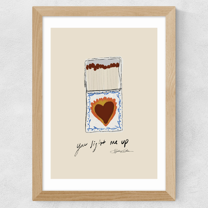 You Light Me Wide Oak Frame