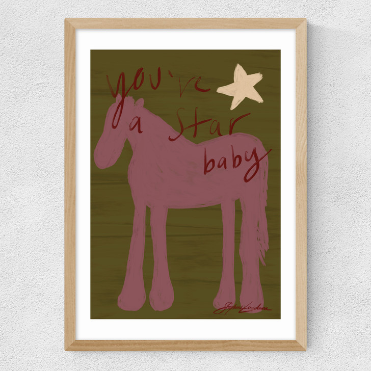 You're A Star Baby Medium Oak Frame
