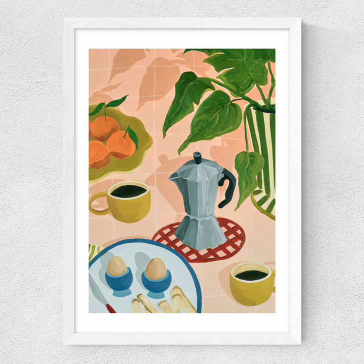 Sunday Morning Medium White Frame