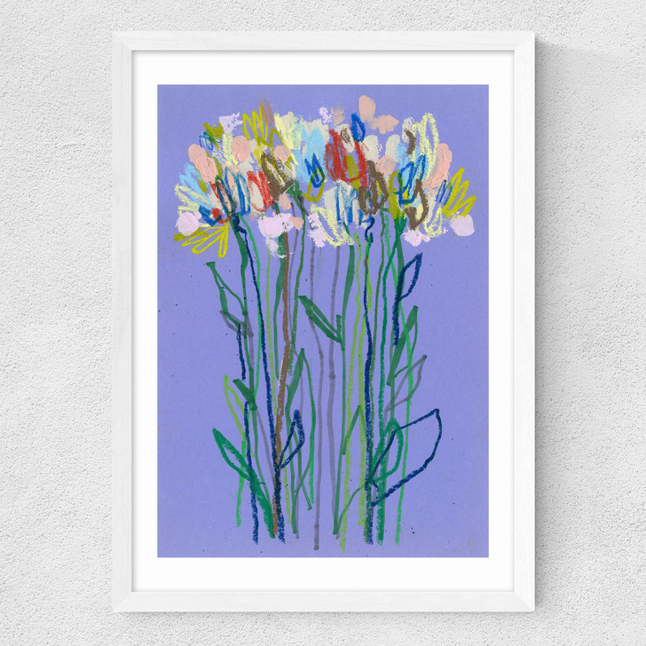 Lilac Flowers Medium White Frame