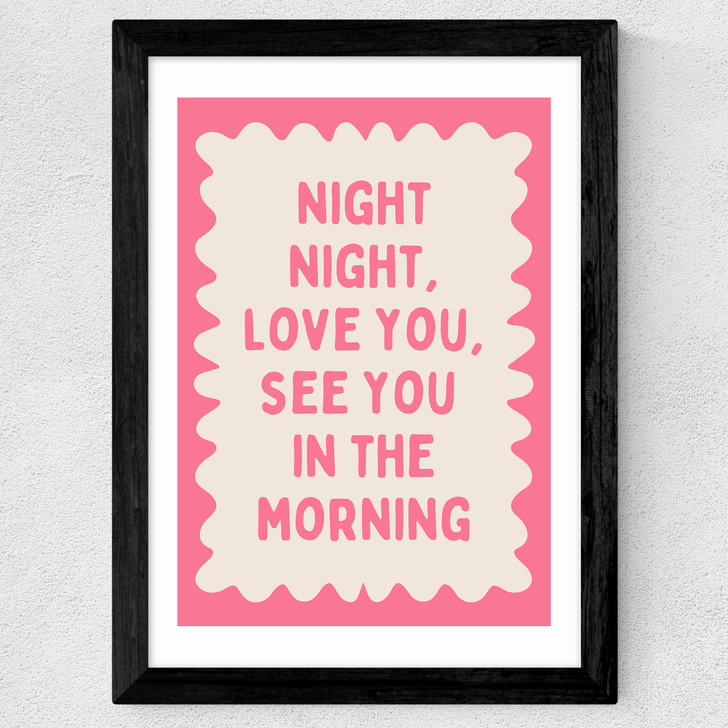 Night Night Watermelon Wide Black Frame
