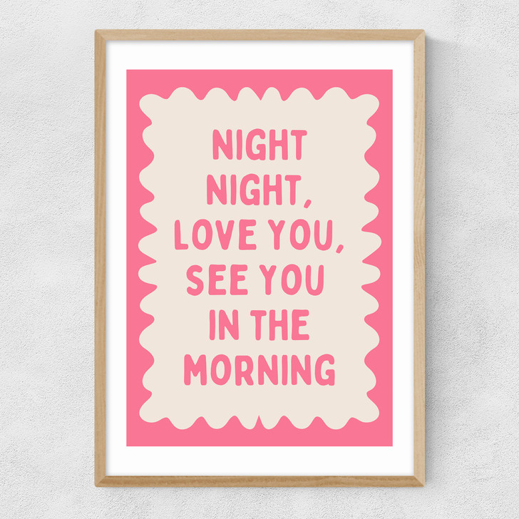 Night Night Watermelon Narrow Oak Frame