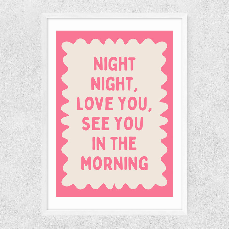 Night Night Watermelon Narrow White Frame