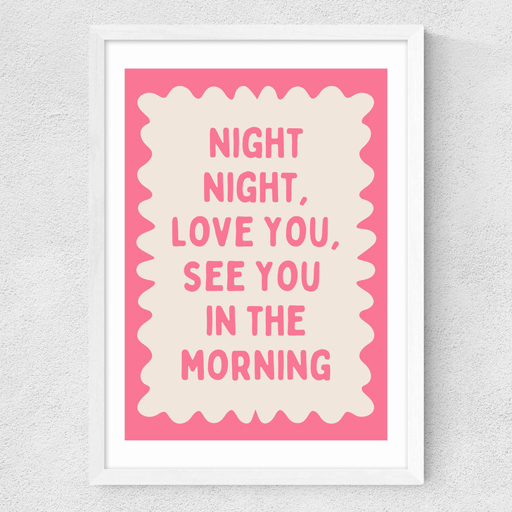 Night Night Watermelon Medium White Frame