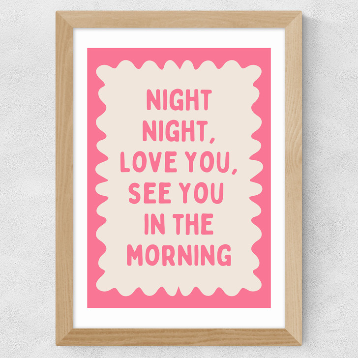 Night Night Watermelon Wide Oak Frame