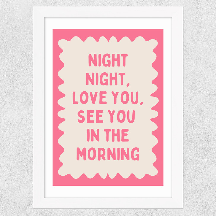 Night Night Watermelon Wide White Frame