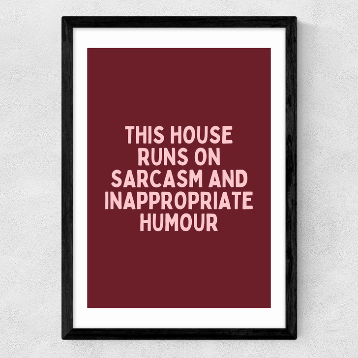 This House (Plum) Medium Black Frame