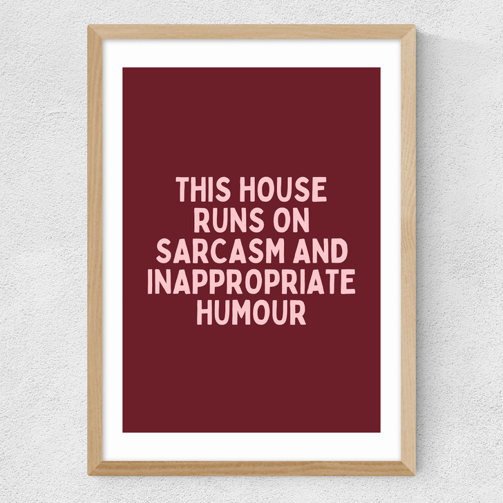 This House (Plum) Medium Oak Frame