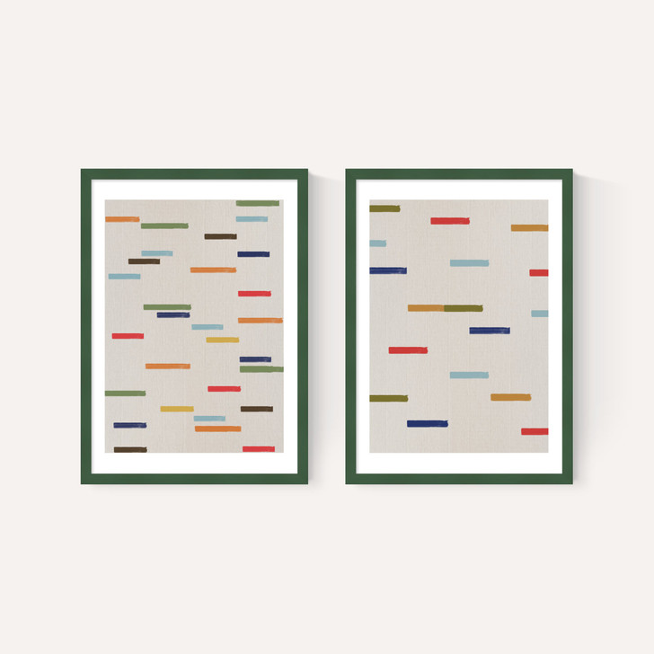 Floating Stripes Diptych