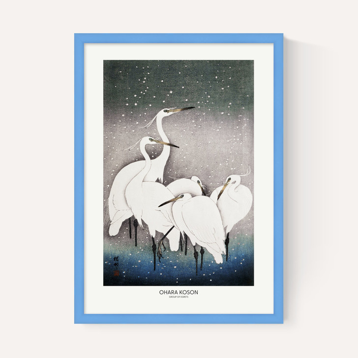 Group Of Egrets by Ohara Koson