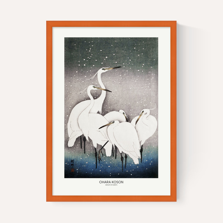 Group Of Egrets by Ohara Koson