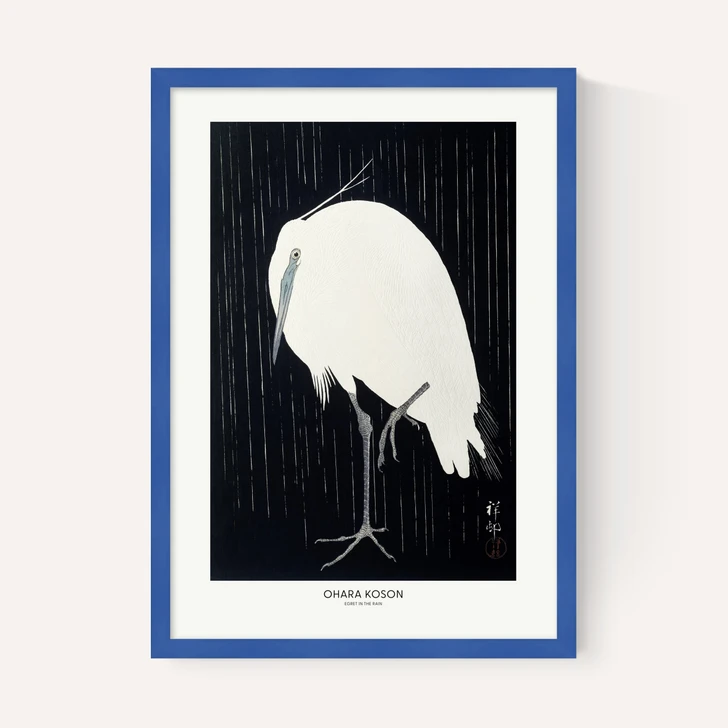Egret In The Rain by Ohara Koson