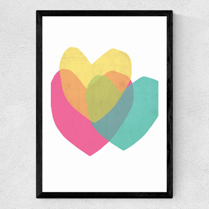 Bright Hearts Medium Black Frame