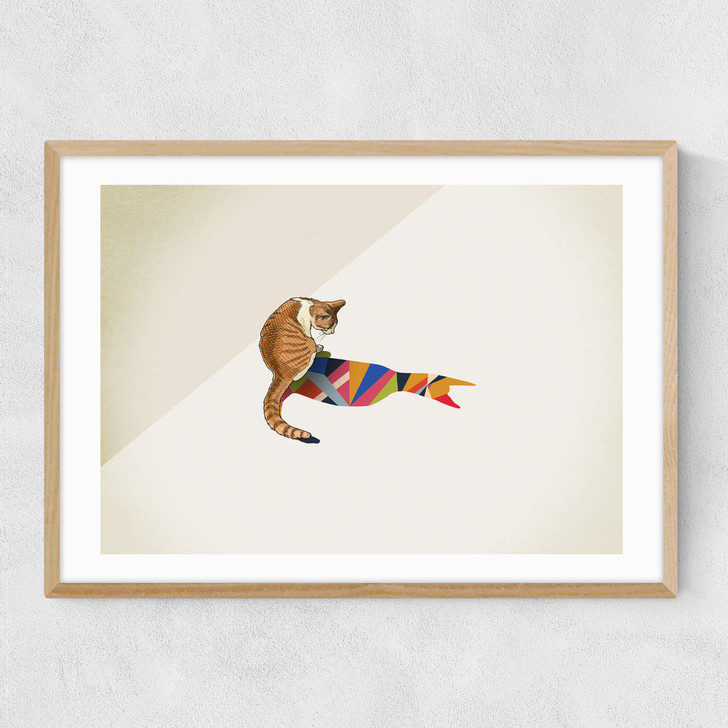 Cat by Jason Ratliff Narrow Oak Frame