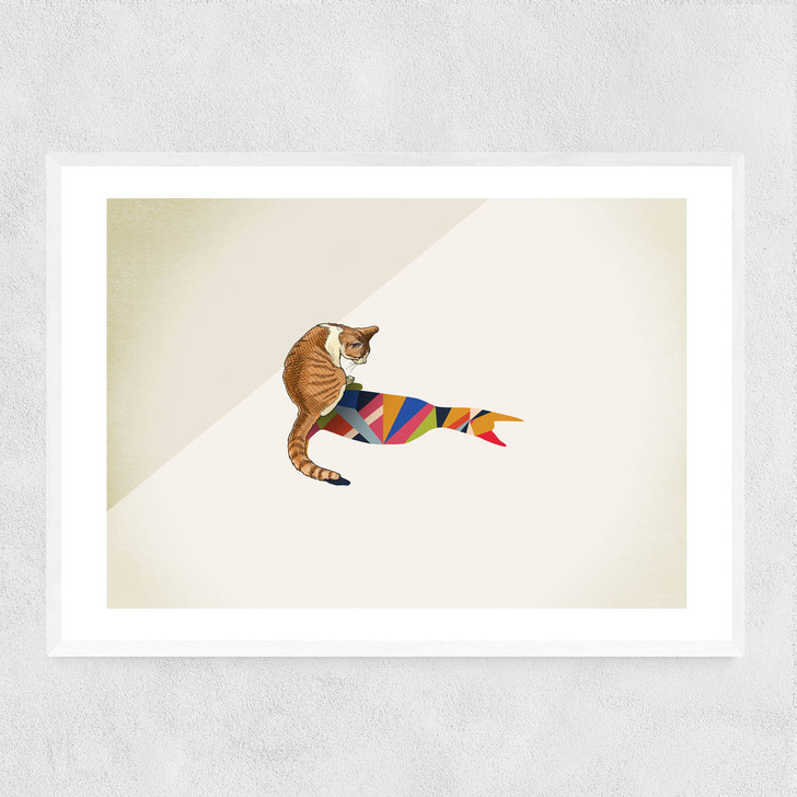 Cat by Jason Ratliff Narrow White Frame