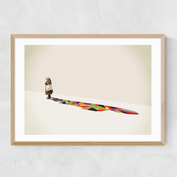 Old Lady by Jason Ratliff Narrow Oak Frame