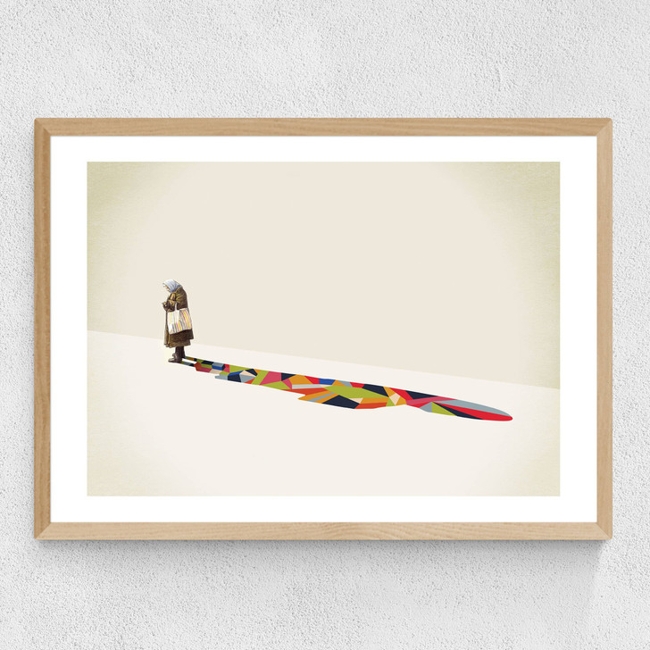 Old Lady by Jason Ratliff Medium Oak Frame