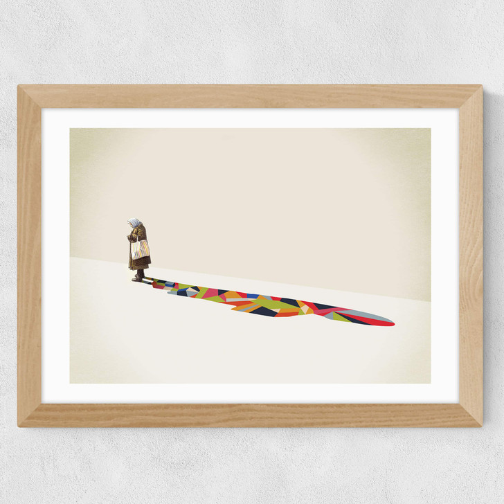 Old Lady by Jason Ratliff Wide Oak Frame