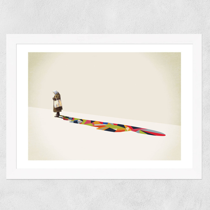 Old Lady by Jason Ratliff Wide White Frame