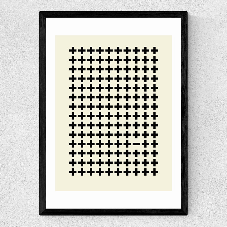Plus Sign Medium Black Frame
