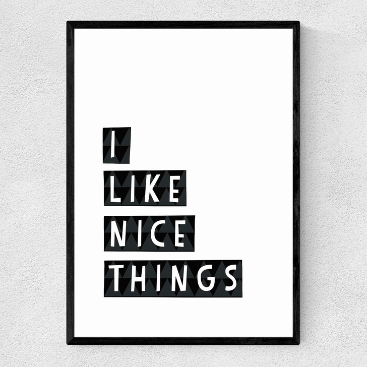 I Like Nice Things Narrow Black Frame