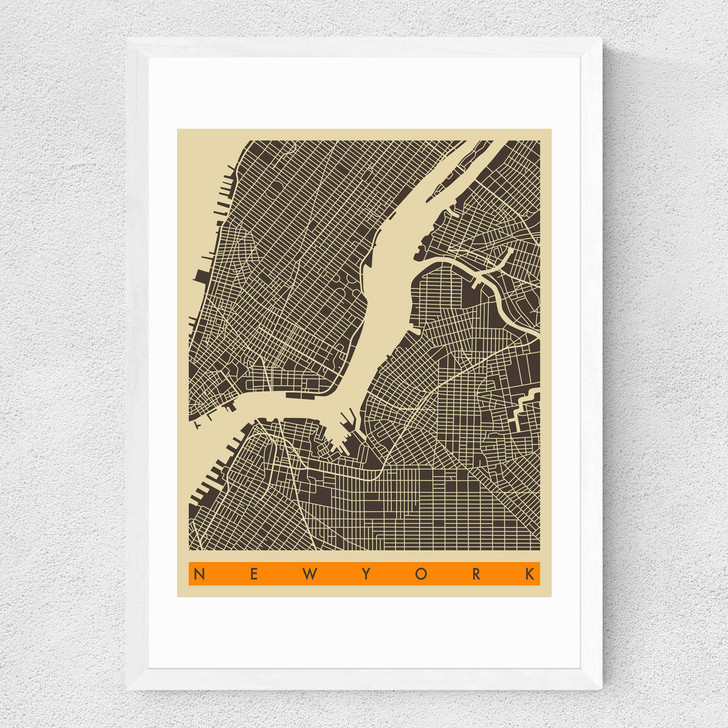 New York by Jazzberry Blue Medium White Frame