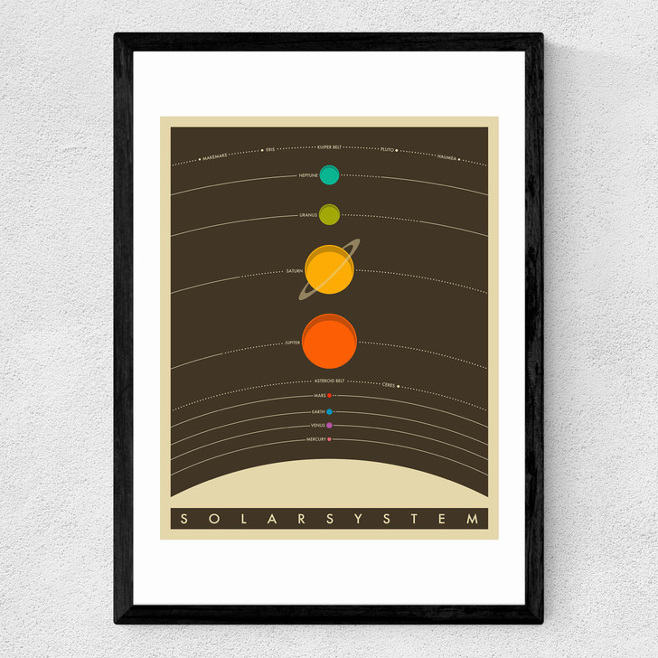 Solar System (brown) by Jazzberry Blue Medium Black Frame