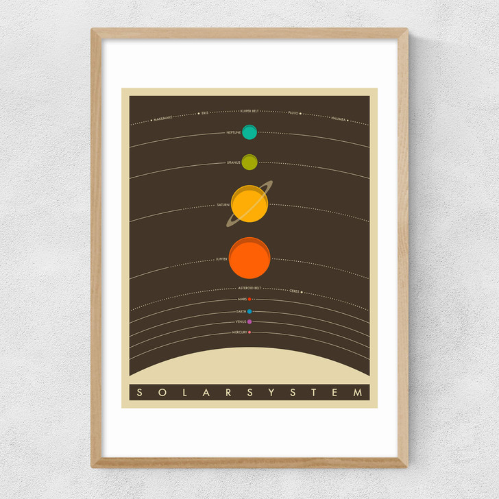 Solar System (brown) by Jazzberry Blue Narrow Oak Frame