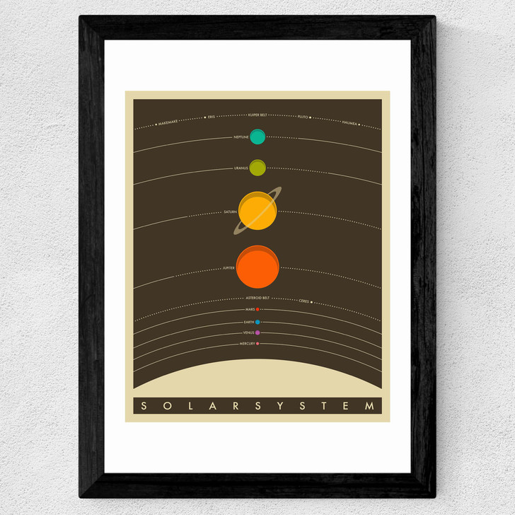 Solar System (brown) by Jazzberry Blue Wide Black Frame