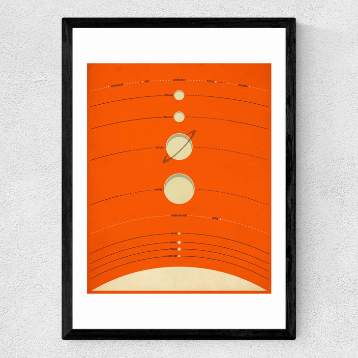 Solar System (orange) by Jazzberry Blue Medium Black Frame