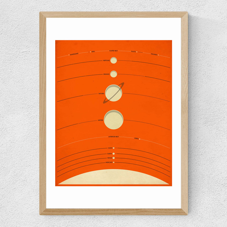 Solar System (orange) by Jazzberry Blue Medium Oak Frame