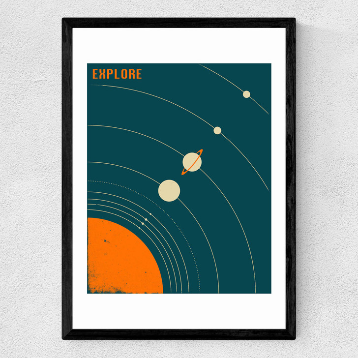 Solar System (blue) by Jazzberry Blue Medium Black Frame
