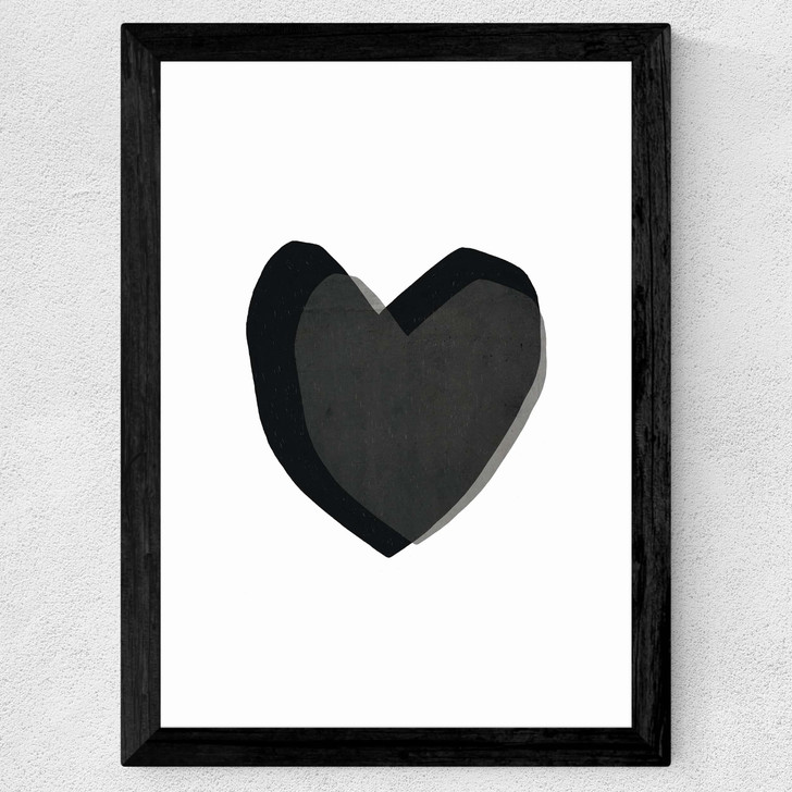 Black Heart Wide Black Frame