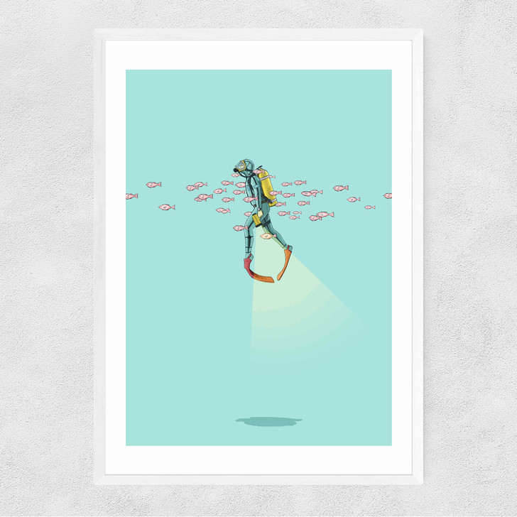 Under the Sea - Float by Jason Ratliff Narrow White Frame