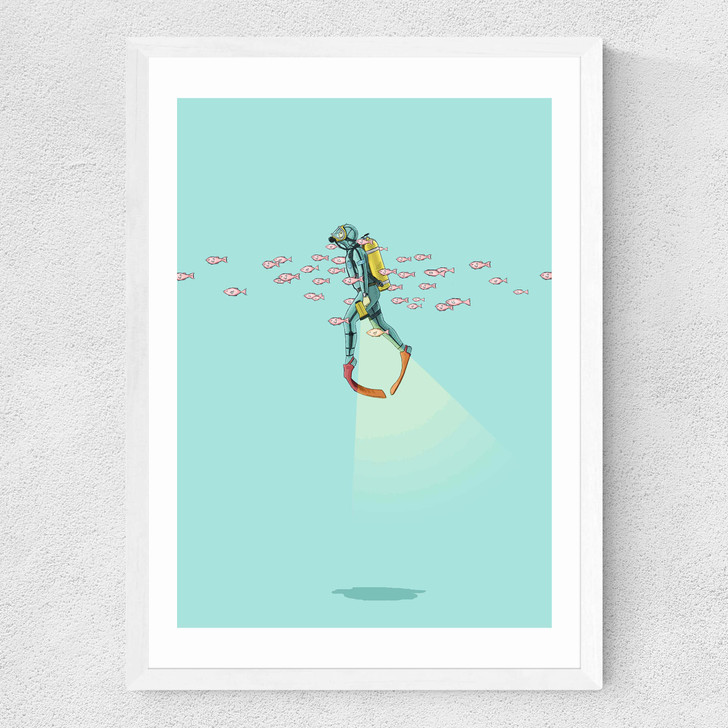 Under the Sea - Float by Jason Ratliff Medium White Frame