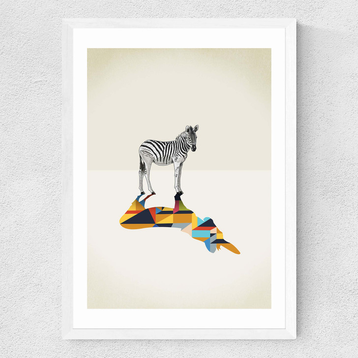 Zebra - Walking Shadows Medium White Frame Zebra - Walking Shadows Medium White Frame