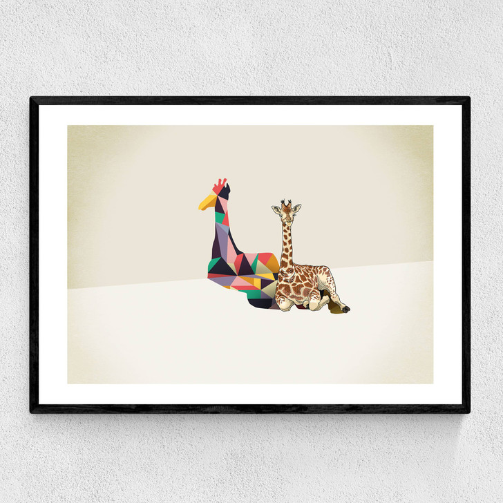 Giraffe - Walking Shadows Narrow Black Frame Giraffe - Walking Shadows Narrow Black Frame