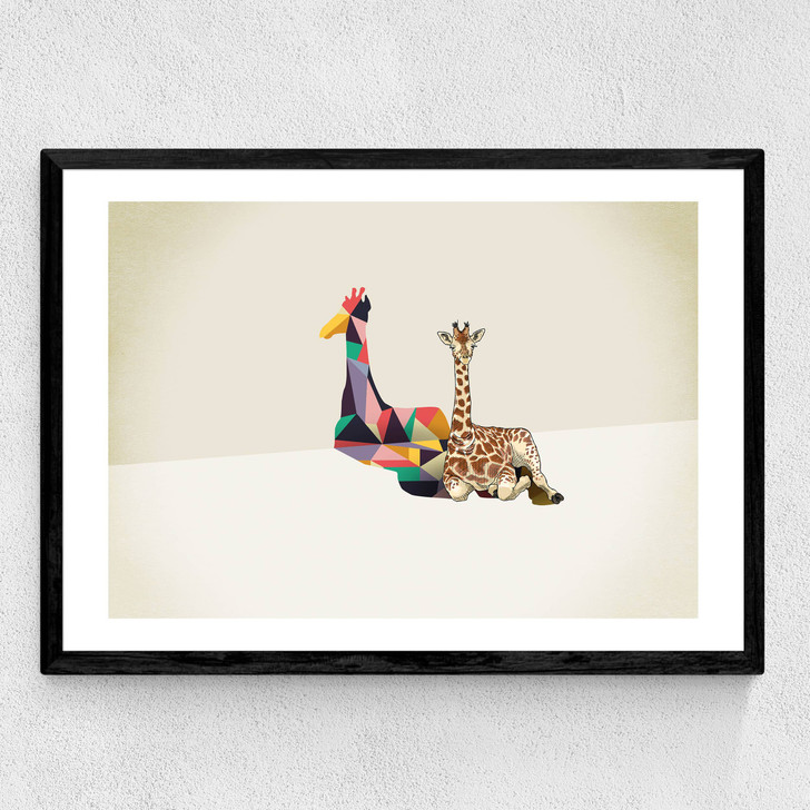 Giraffe - Walking Shadows Medium Black Frame Giraffe - Walking Shadows Medium Black Frame