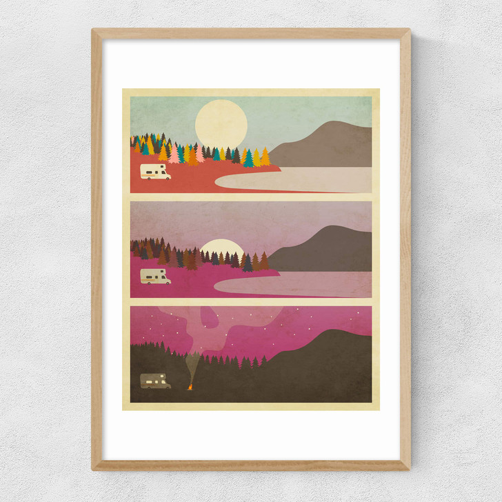 Campfire by Jazzberry Blue Narrow Oak Frame