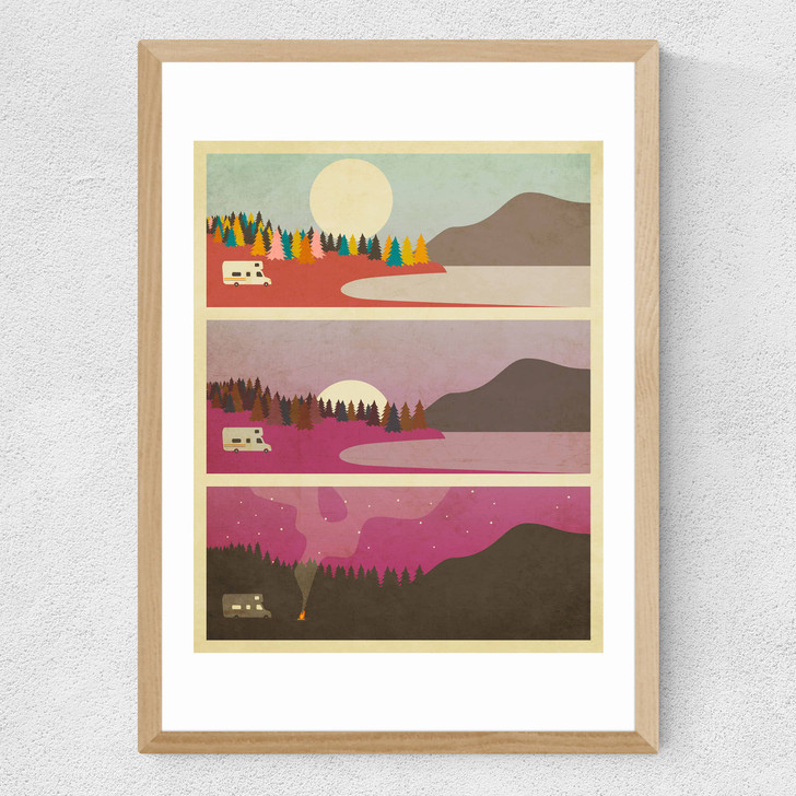 Campfire by Jazzberry Blue Medium Oak Frame