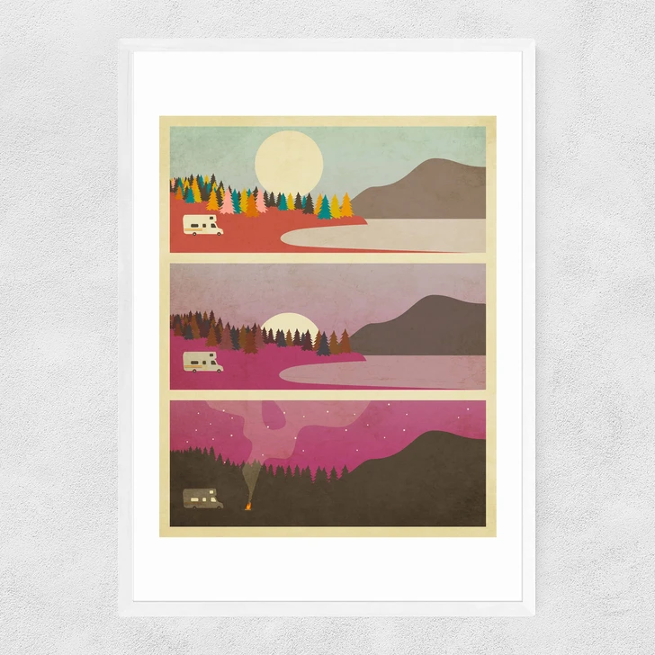 Campfire by Jazzberry Blue Narrow White Frame