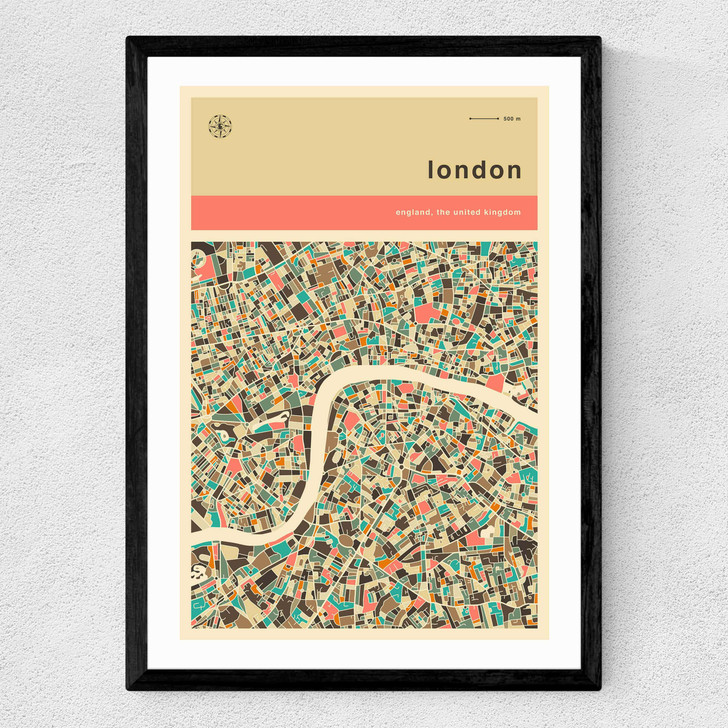 London Streetguide (Orange) Medium Black Frame