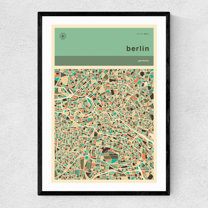 Berlin Streetguide II by Jazzberry Blue Narrow Black Frame Berlin Streetguide II by Jazzberry Blue Narrow Black Frame
