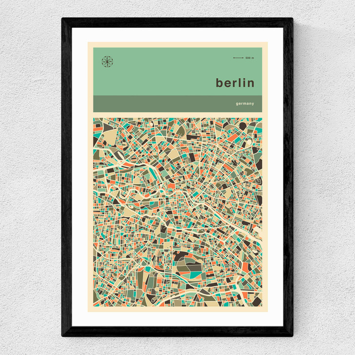 Berlin Streetguide II by Jazzberry Blue Medium Black Frame Berlin Streetguide II by Jazzberry Blue Medium Black Frame