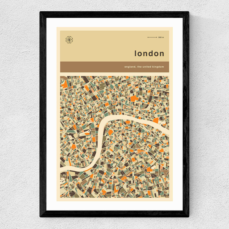 London Streetguide by Jazzberry Blue Medium Black Frame London Streetguide by Jazzberry Blue Medium Black Frame