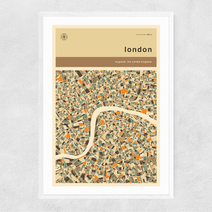London Streetguide by Jazzberry Blue Narrow White Frame London Streetguide by Jazzberry Blue Narrow White Frame