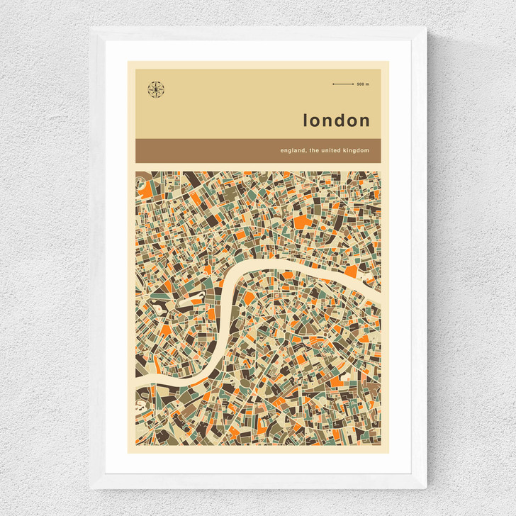 London Streetguide by Jazzberry Blue Medium White Frame