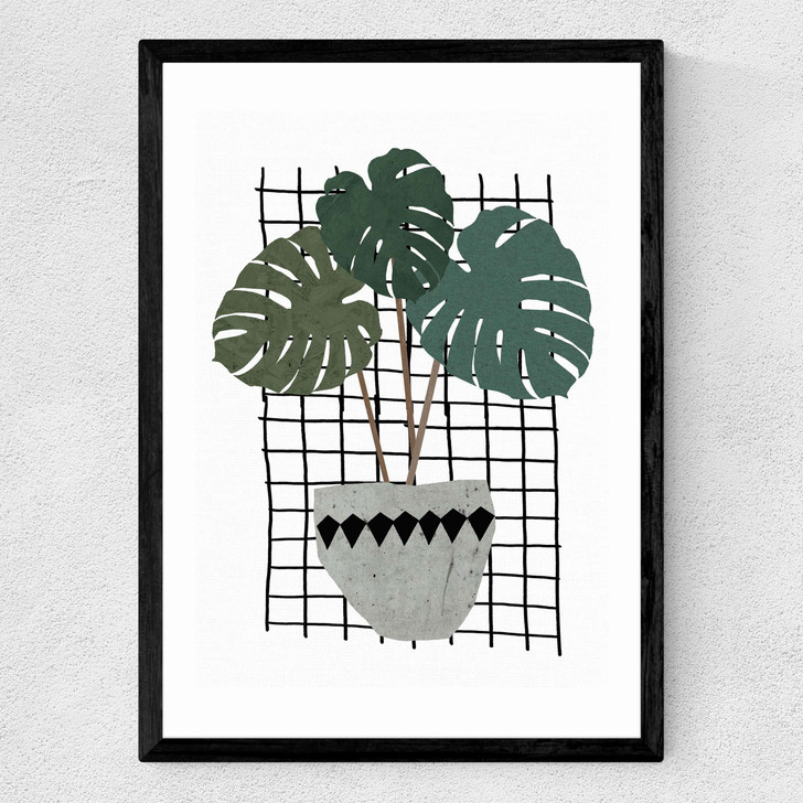 Monstera Medium Black Frame