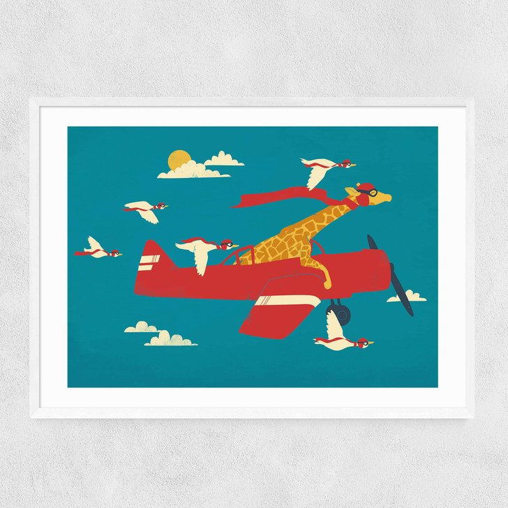 Red Barons Narrow White Frame